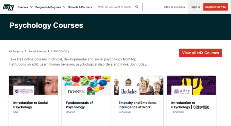 Learn Psychology With Online Courses Classes Lessons EdX 768x419 