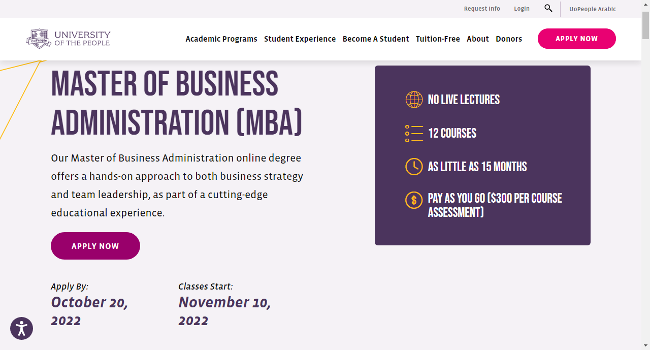 Master Of Business Administration MBA University Of The People 