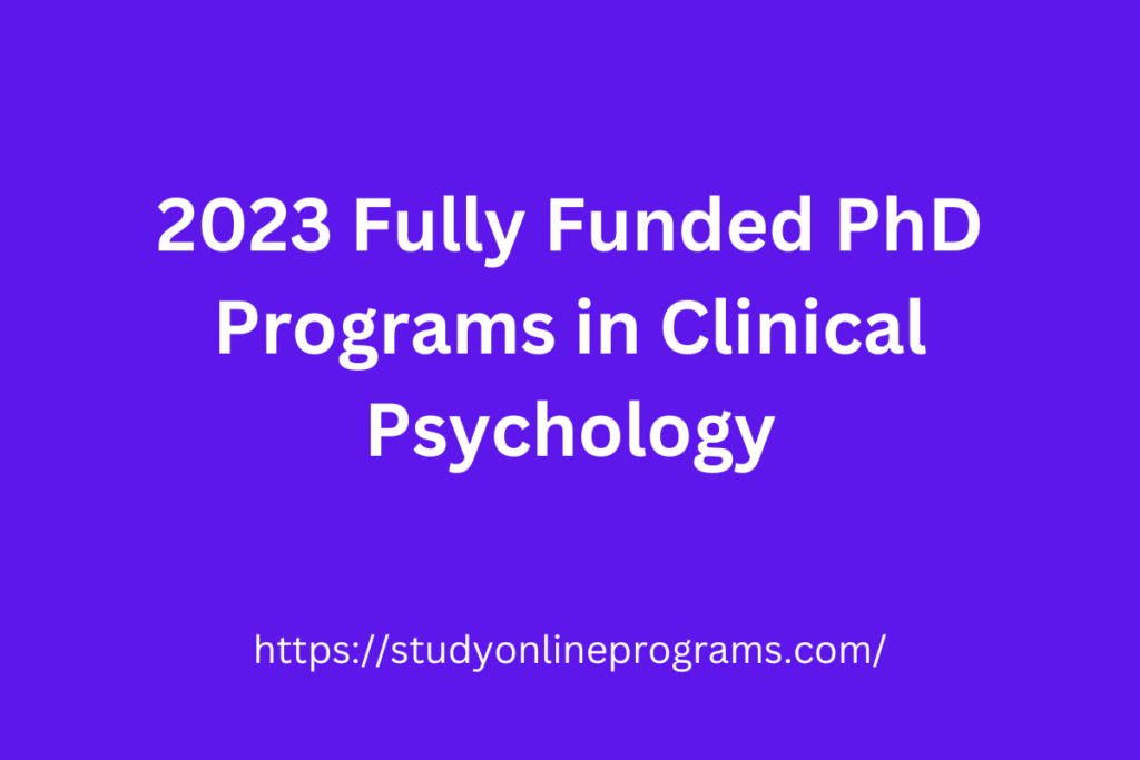 funded phd clinical psychology